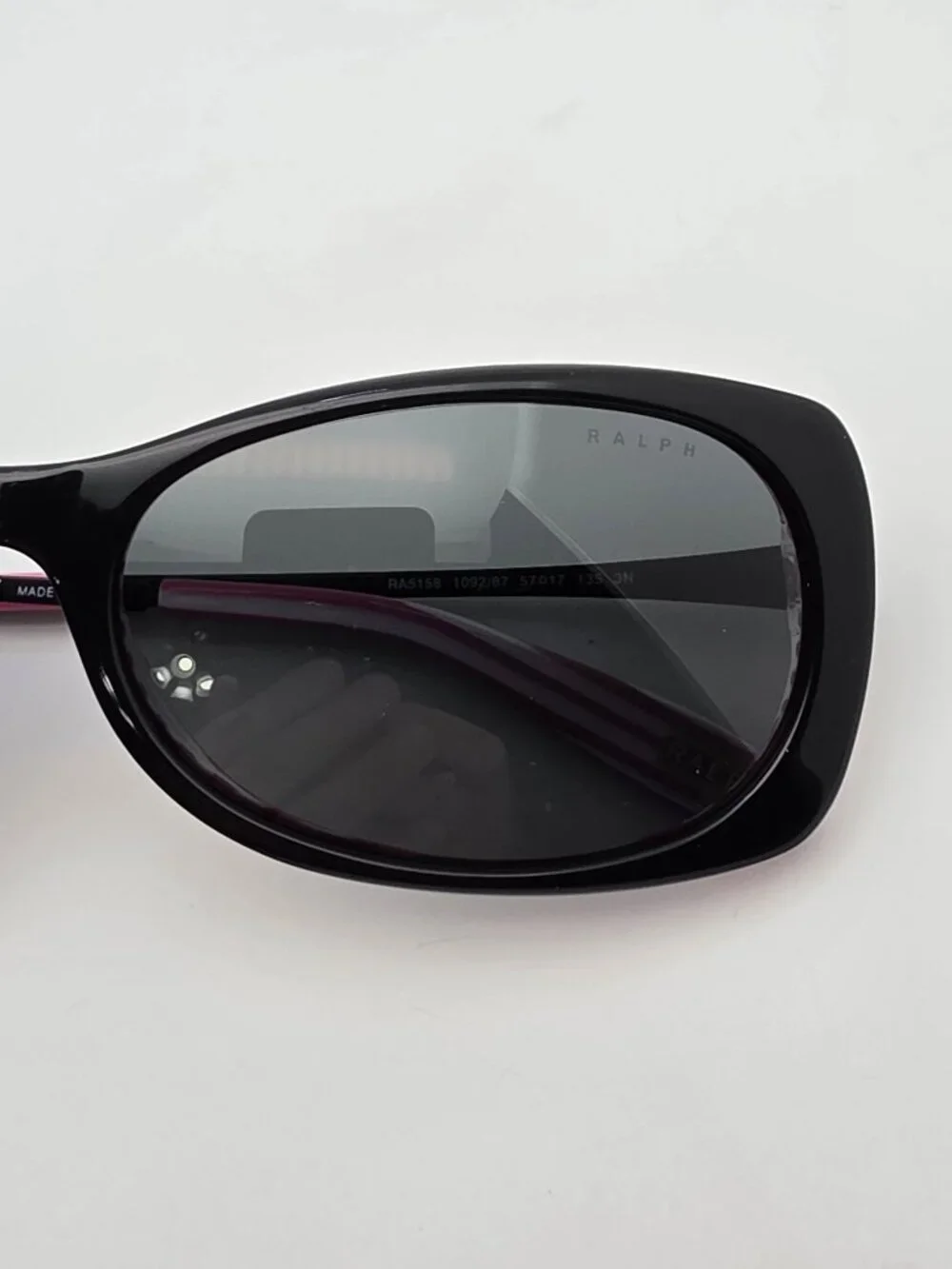 Ralph Lauren RA5158 1092/87 Black on Pink Frame Grey Lens Cat Eye Sunglasses